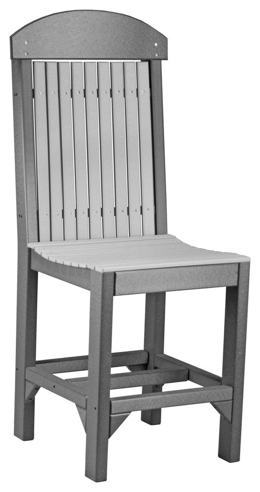 Set of 4 Poly Dining Chairs, Dove Gray & Slate, Counter Height, Side Chair
