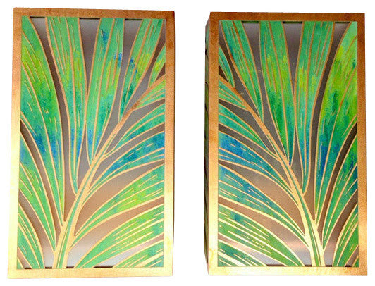 Coconut Palm Sconce 12" Patina Finish, Right