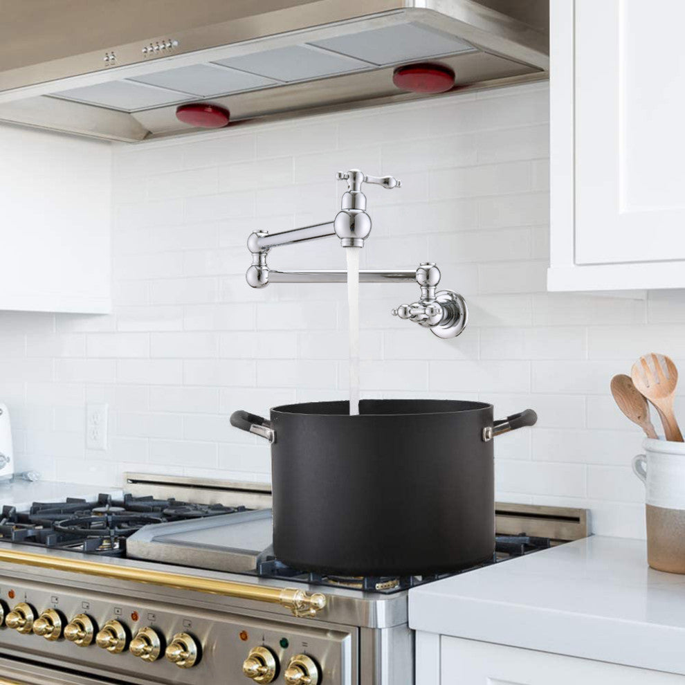 Pot Filler Faucet Wall Mount, Chrome