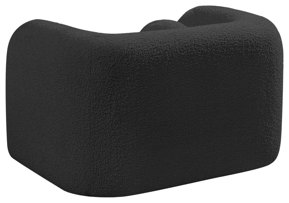 Emory Boucle Fabric Upholstered Upholstered Chair, Black