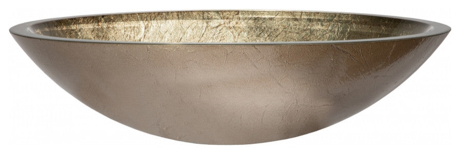 Eden Bath EB_GS76 Champagne Foil Oval Glass Vessel Sink