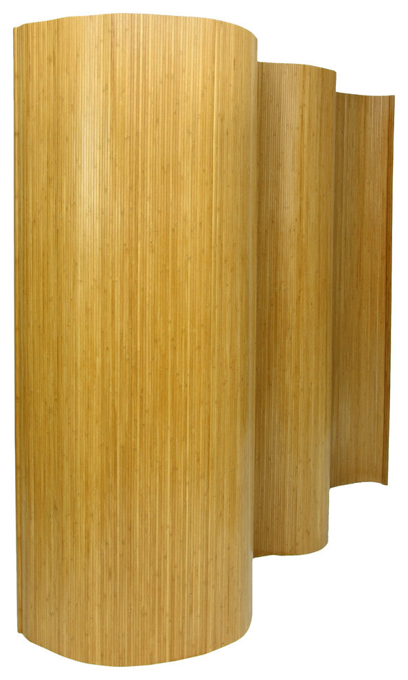 6' Tall Bamboo Wave Screen, Natural