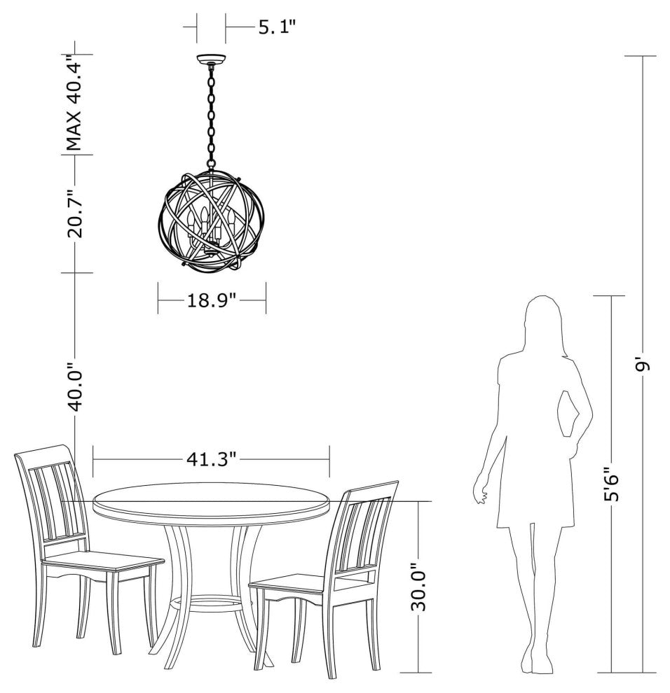 Iris Light Gold With Bronze Tone Large Orb 4-light Chandelier