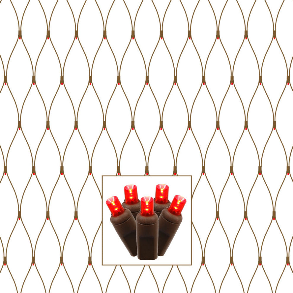 Vickerman X4B2813 150 Red Wide Angle Led Single Mold Christmas Net Light