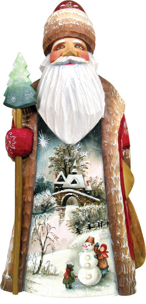 First Day Of Winter Santa, Woodcarved Figurine