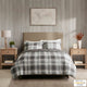 Woolrich Woodsman Plaid Soft Spun Comforter Mini Set, Liber Grey
