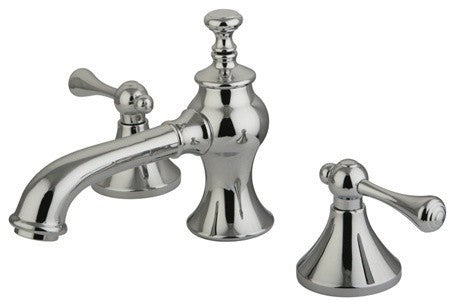 Kingston Brass Widespread Bathroom Faucet With Brass Pop-Up, Polished Chrome