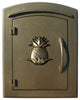 Non-Locking Column Mount Mailbox With "Decorative Pineapple Logo", Bronze