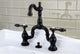 Kingston Brass Bridge Bathroom Faucet With Brass Pop-Up, Oil Rubbed Bronze