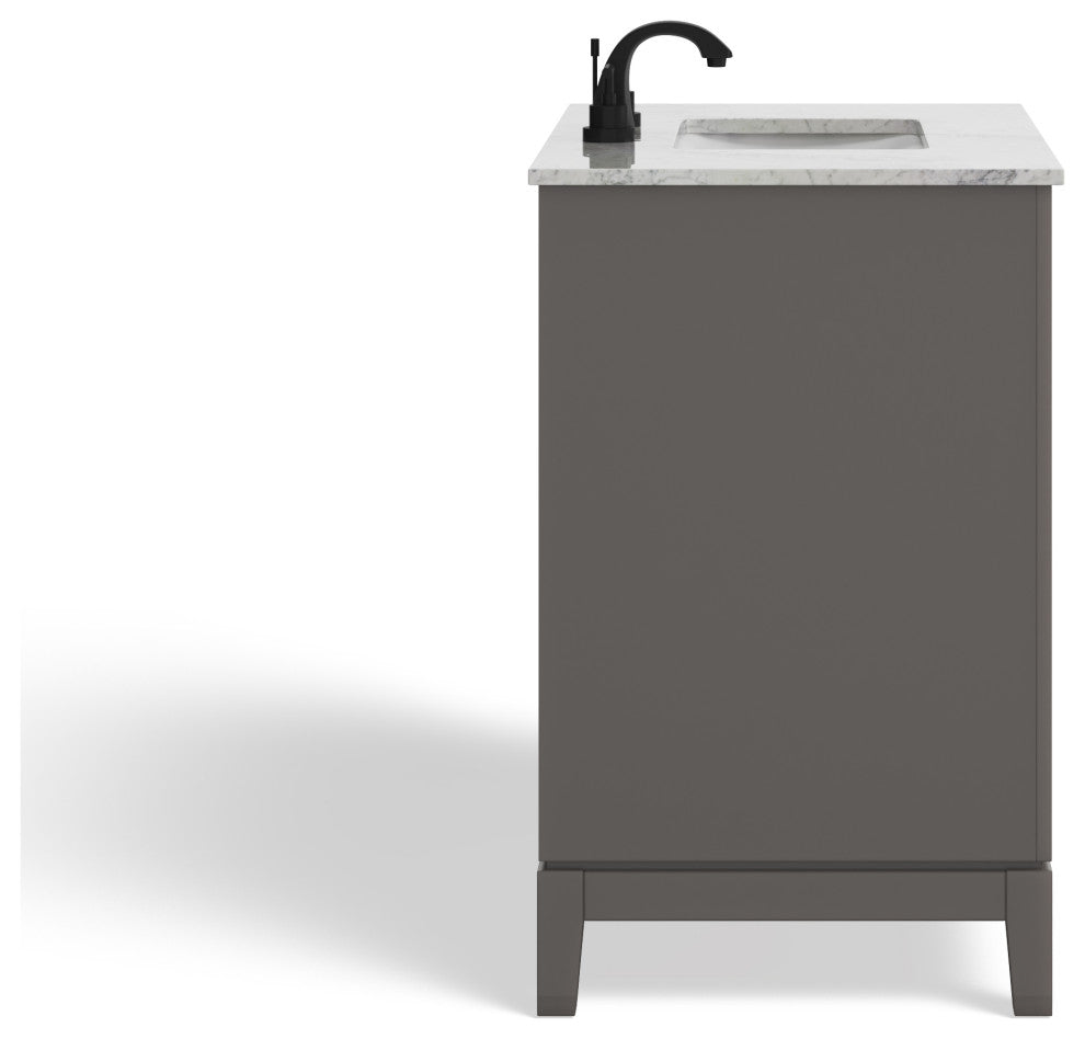 The Ezra Bathroom Vanity, Cashmere Gray, 36", Single Sink, Freestanding