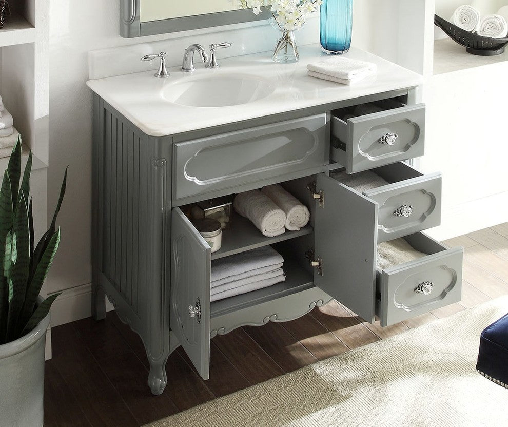 42" Victorian Cottage-Style Knoxville Bathroom Sink Vanity