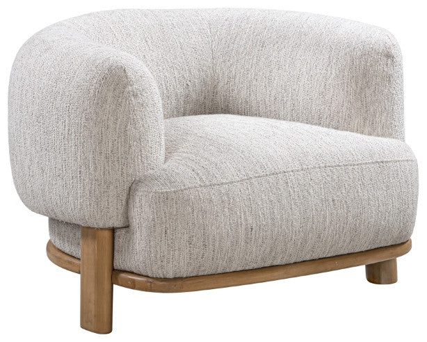 Vittori Upholstered Solid Oak Accent Chair