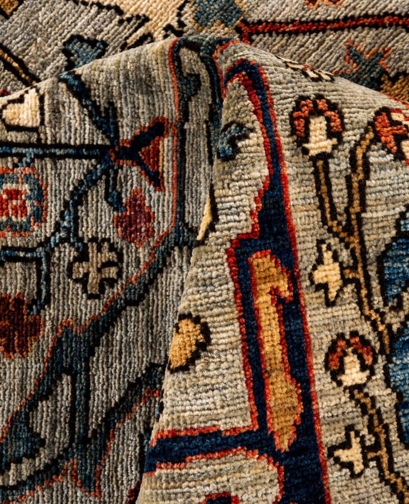 Serapi One-of-a-Kind Hand-Knotted Area Rug Gray, 9'1" x 11'9"
