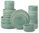 Stone Lain Bao Stoneware 24-Piece Dinnerware Set, Green