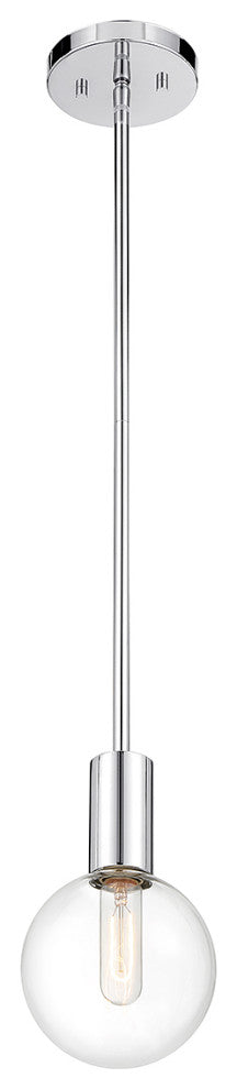 Wright 1-Light Mini-Pendant, Matte Black, Chrome