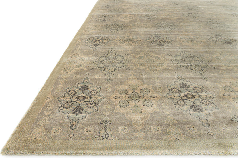 Loloi Nyla Viscose Area Rug, Taupe and Gold, 12'x15'