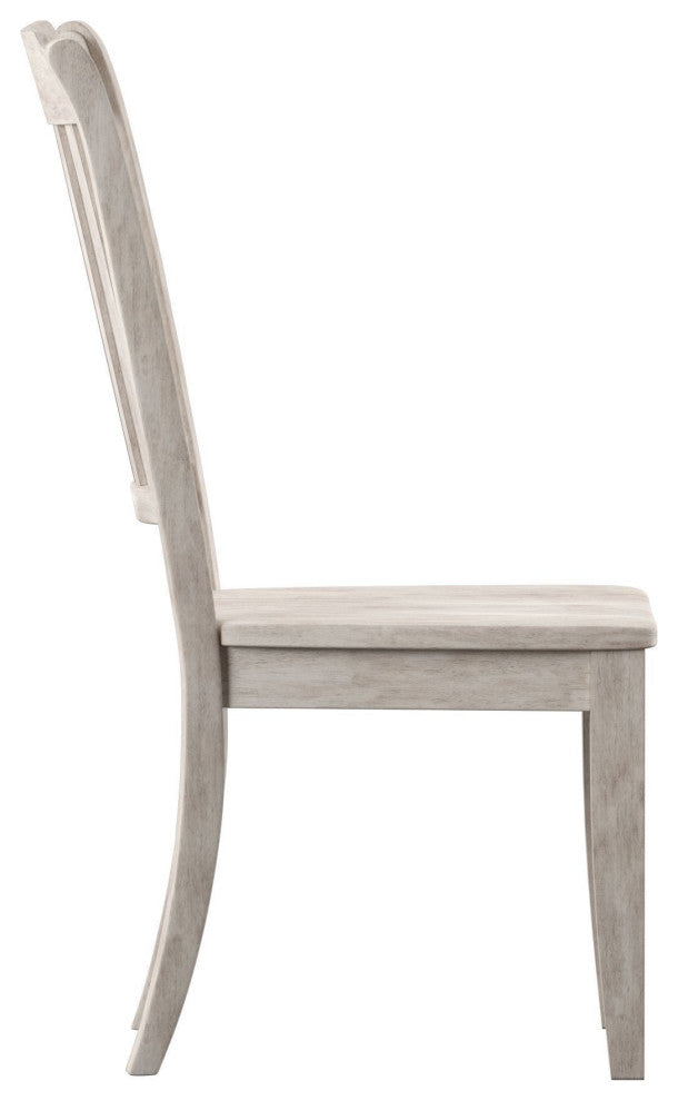 Arbor Hill Slat Back Wood Dining Chair, Set of 2, Antique White