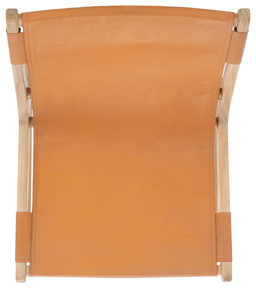 Safavieh Couture Alanarose Leather Accent Chair, Tan/Natural