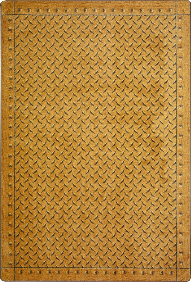 Kaleidoscope Rug, Diamond Plate, 5'4"x7'8", Gold