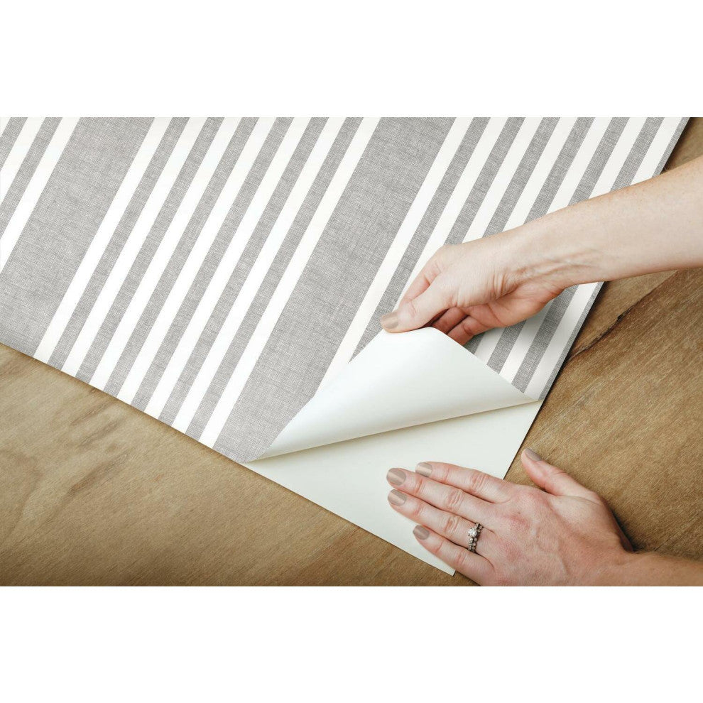 French Linen Stripe Peel and Stick Wallpaper