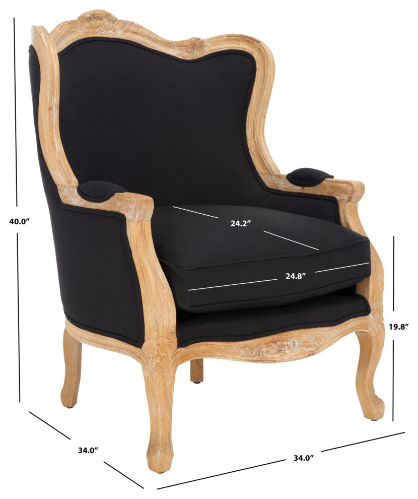 Safavieh Couture Fallon Wing Chair, Black