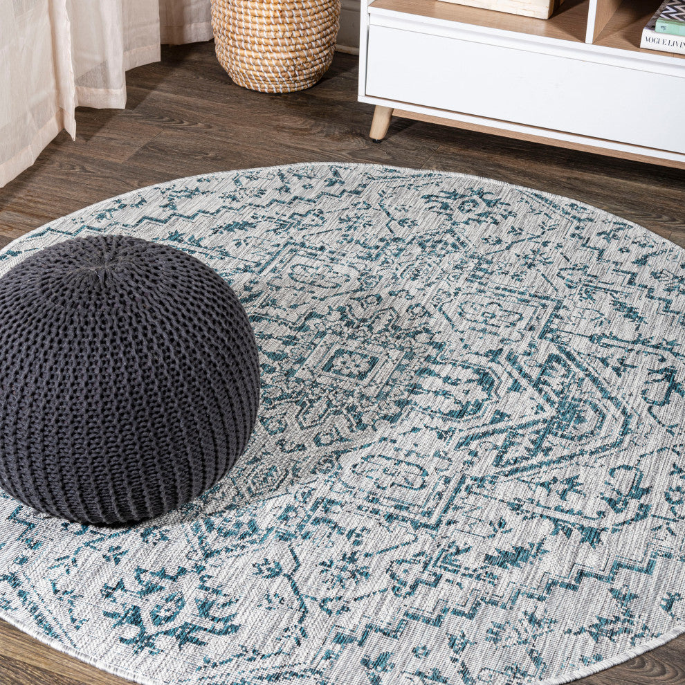 Estrella Bohemian Medallion Textured Weave Indoor/Outdoor Area Rug