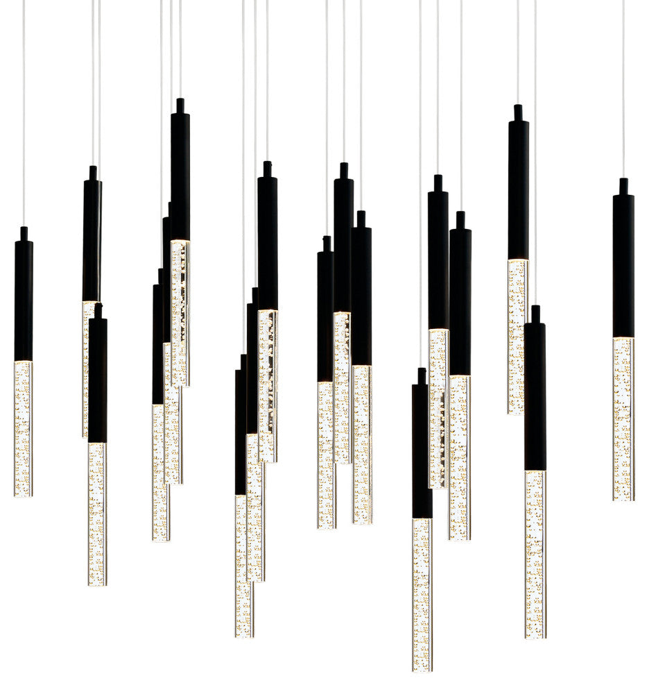 Integrated LED Black Chandelier