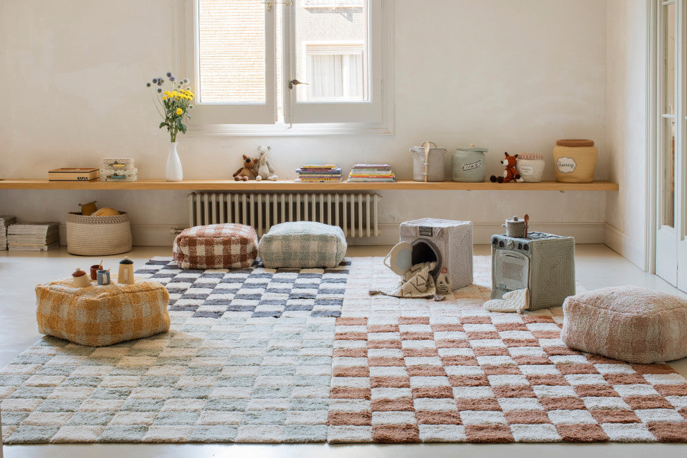 Washable Rug Kitchen Tiles Toffee, 4' 7" X 6' 7"