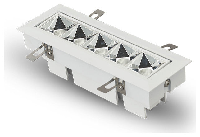 5 Lights Integrated LED Adjustable Recessed Downlight w/ Trim Comm. Grade, White