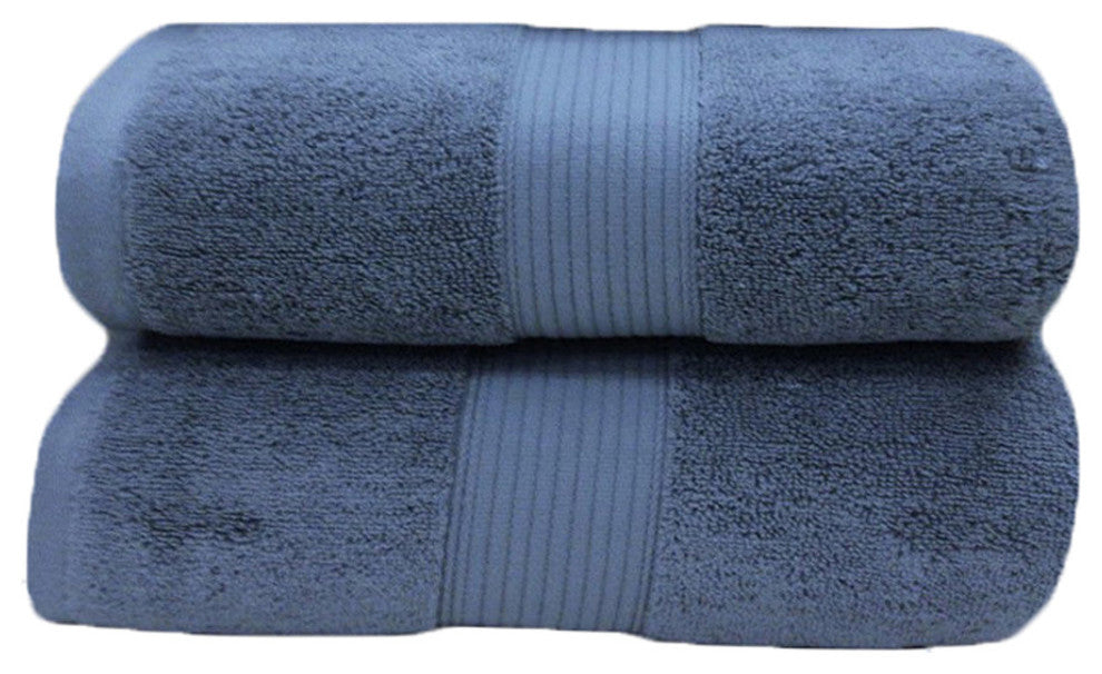 Plush 2PC Soft 100% Cotton Bath Sheets, Seaside Blue