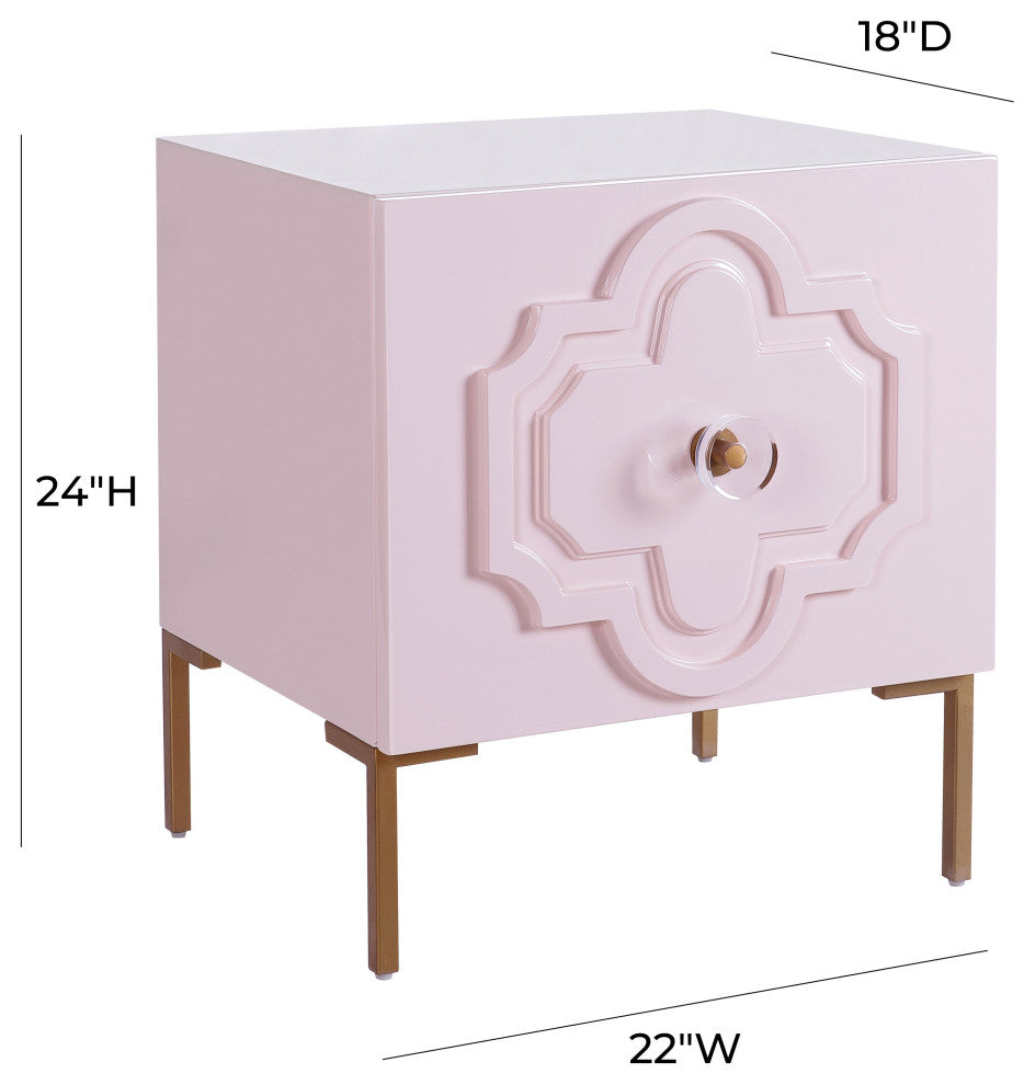 Anna Pink Lacquer Side Table - Pink