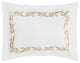 Tuscany King Pillow Shams, Set of 2, White With Gold Embroidery