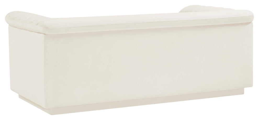 Cascade Upholstered Set, Cream, Velvet, Loveseat