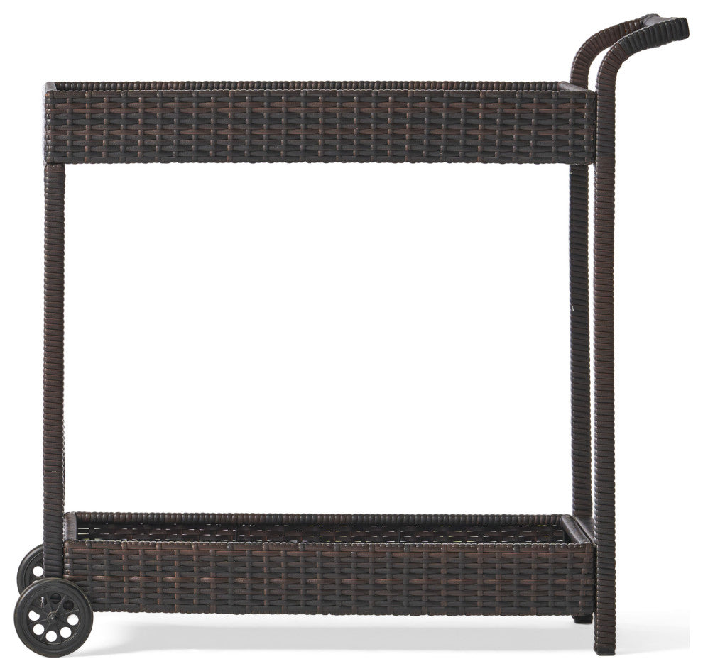 GDF Studio Baja Outdoor Wicker Bar Cart