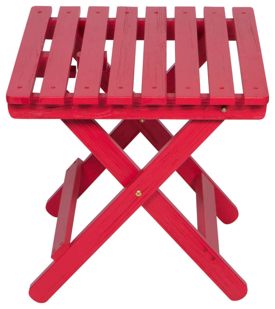 Shine Company Adirondack Folding Table With Hydro-Tex Finish, Chili Red