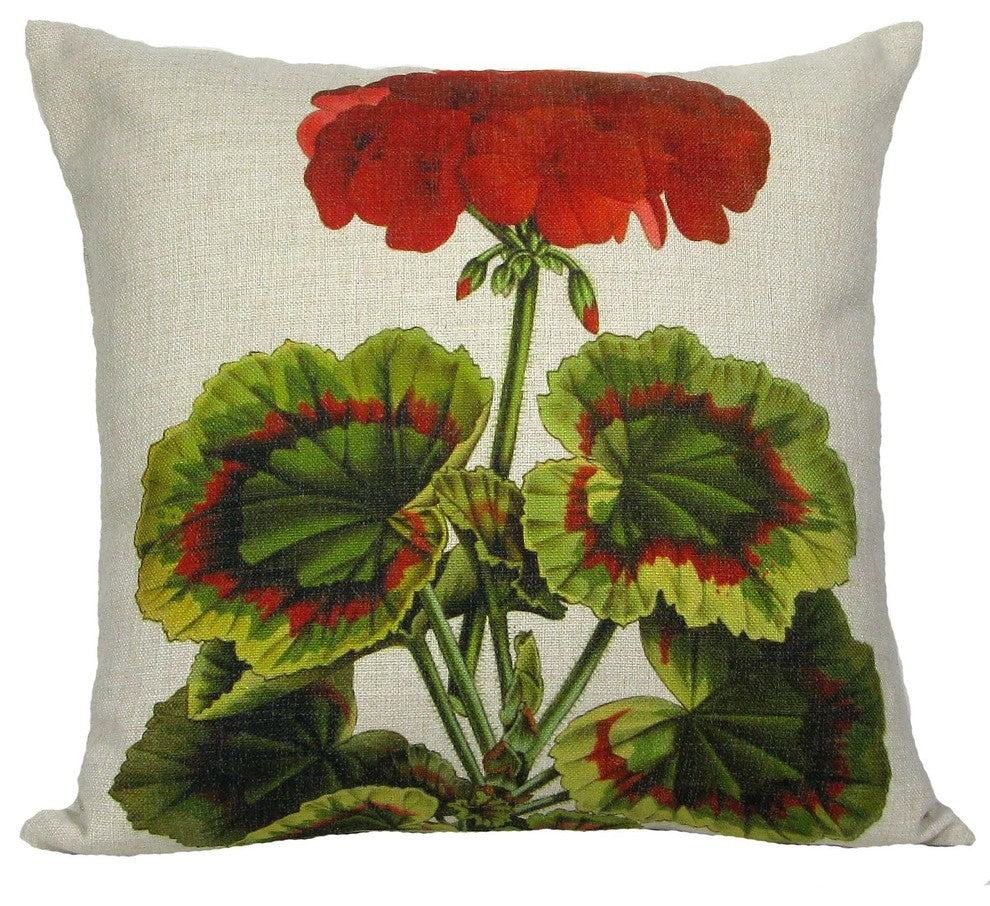 Geranium Throw Pillow Case, With Insert