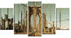 "Manhattan Bridge in New York Brown" Canvas Print60"x32", 5-Panels