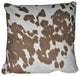 Cowhide Animal Fur Decorative Beige Ivory Throw Pillow, 14"x18"