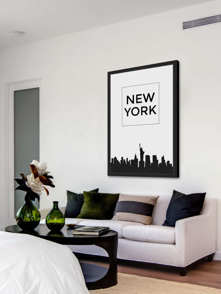 "NY Black" Framed Painting Print, 12x18