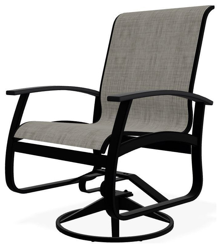 Belle Isle Sling Outdoor Swivel Rocker, Sicily/Black