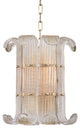 Brasher, 4 Light, Chandelier, Aged Brass Finish, Clear Glass