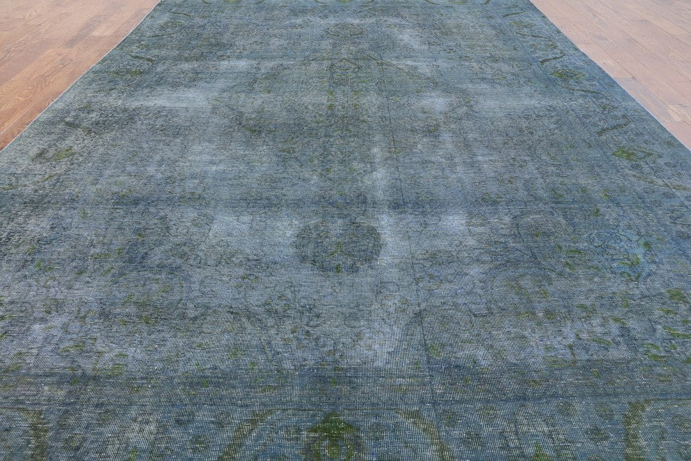 Hand Knotted Tabriz Overdyed Oriental 10'x13 Rug, W2564