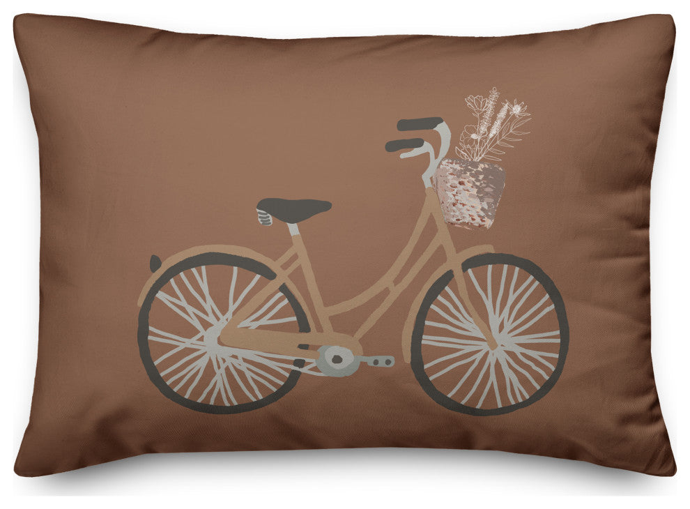 Brown Bike 14x20 Spun Poly Pillow