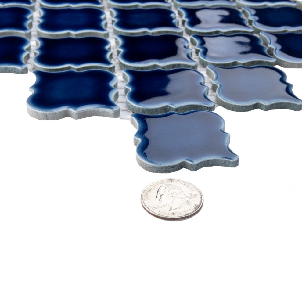 Hudson Tangier Mosaic Floor and Wall Tile, Smoky Blue