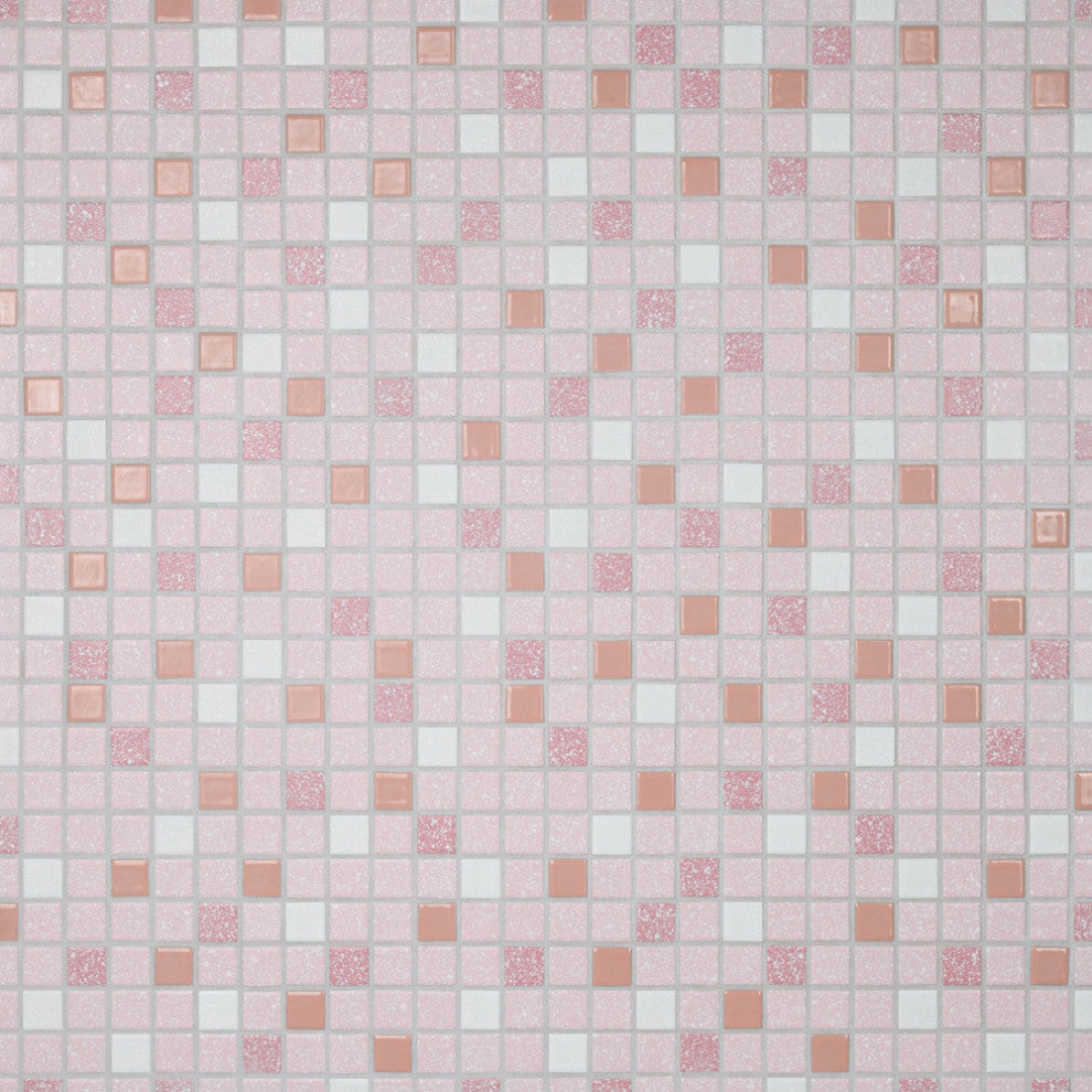 Crystalline Straight Edge Square Pink Porcelain Floor and Wall Tile