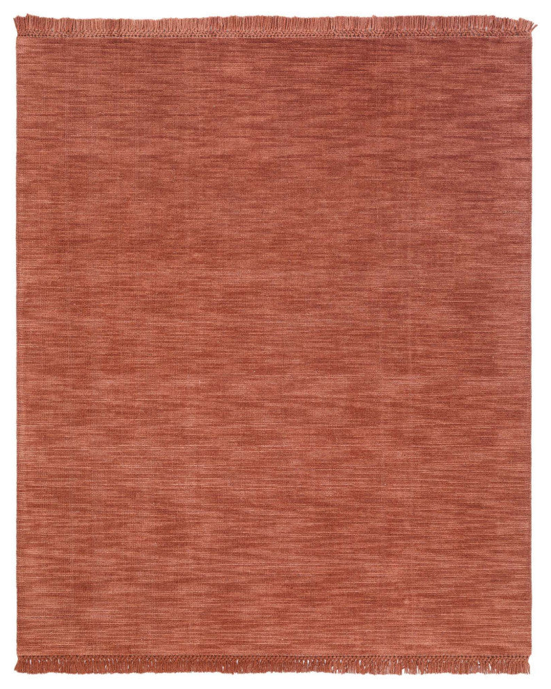 Eva Solid Area Rug, Rust, 8'x10'