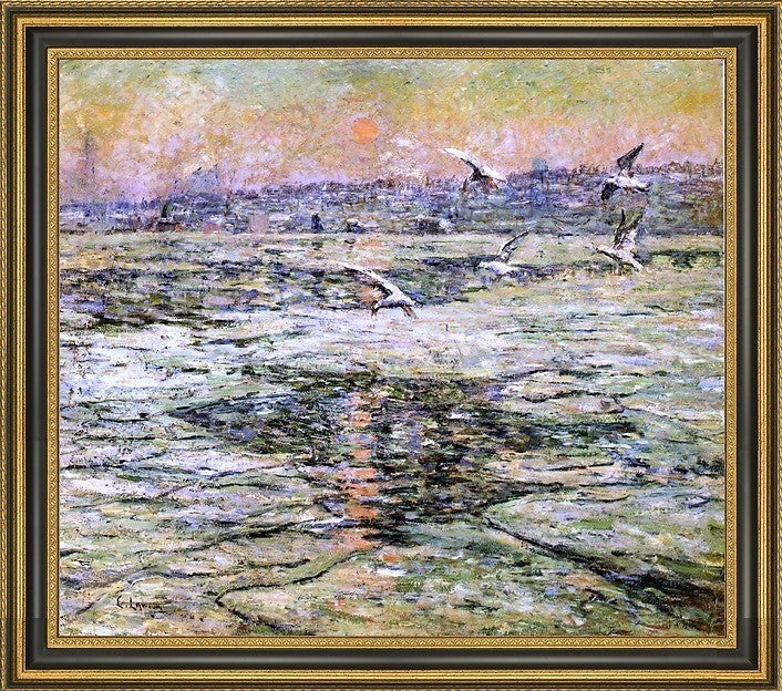 Ernest Lawson Blue Night Framed Premium Canvas Print, 20"x25"