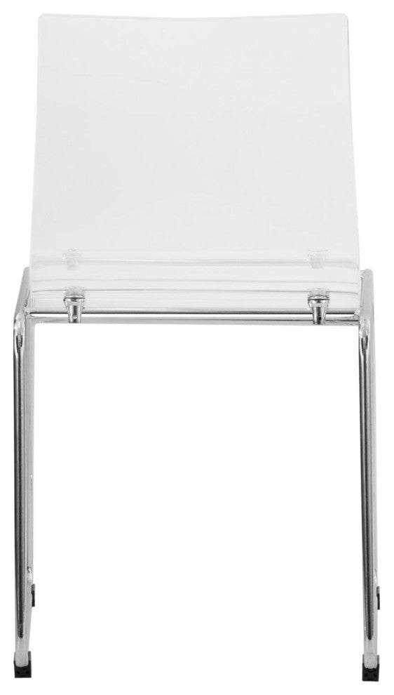LeisureMod Lima Lucite Acrylic Dining Side Chairs, Set of 2, Clear