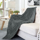 Solid Faux Fur Couch Throw Blanket, Gray