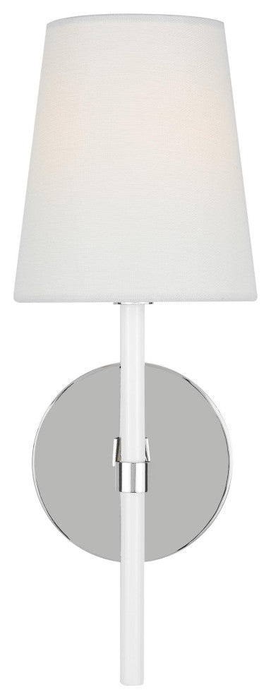 Monroe Small Single Sconce, Polished Nickel